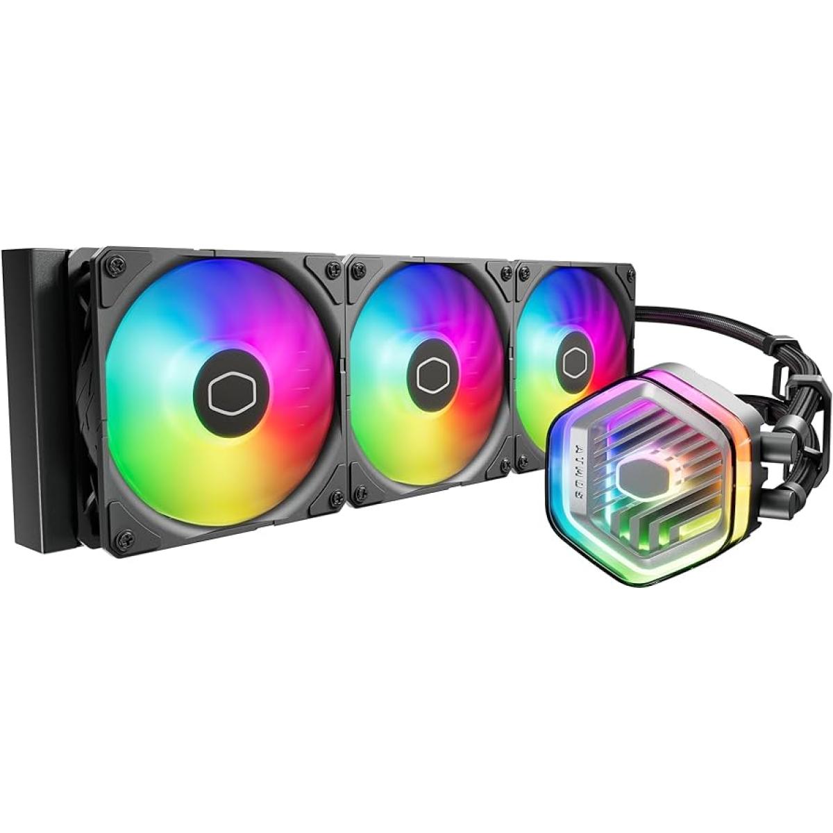 Cooler Master MASTERLIQUID 360 ATMOS (Black) ARGB High- Preformance AIO CPU Liquid Cooler Cooler Master MASTERLIQUID 360 ATMOS (Black) ARGB High- Preformance AIO CPU Liquid Cooler